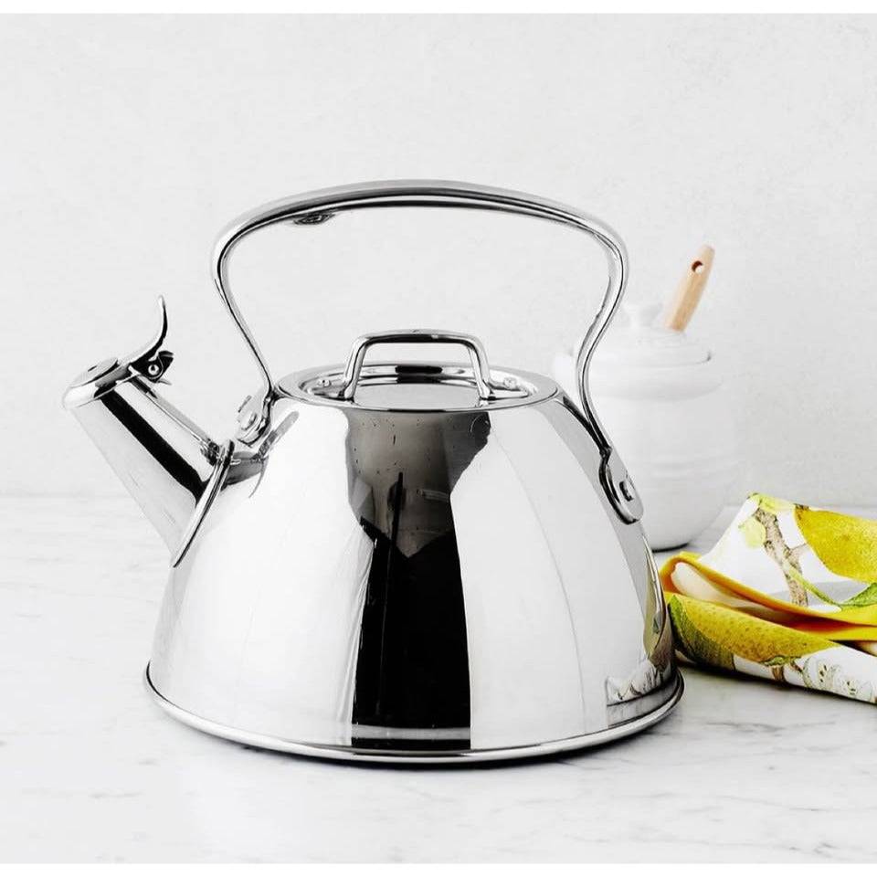 All-Clad Specialty Stainless Steel Tea Kettle 2 Quart Induction Pots and Pans, Cookware Silver