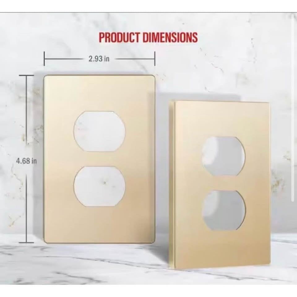 1-Gang Gold Duplex Outlet Plastic Screwless Wall Plate (20-Pack)