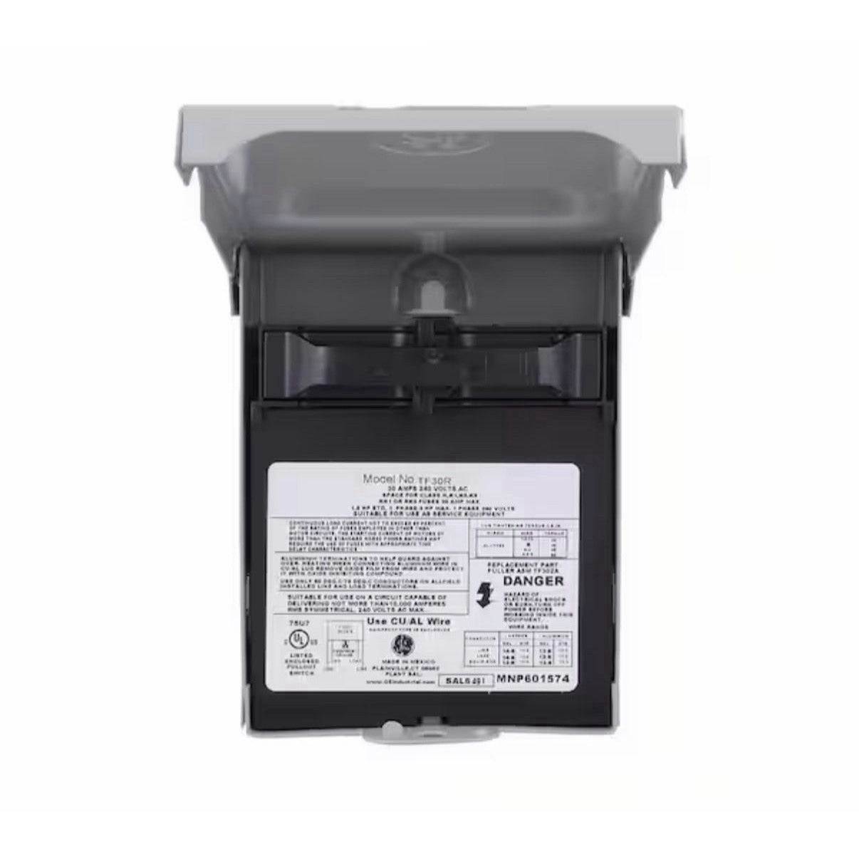 GE 30 Amp 120/240 Volt Fused AC Disconnect In Gray TF30RCP NEMA 3R