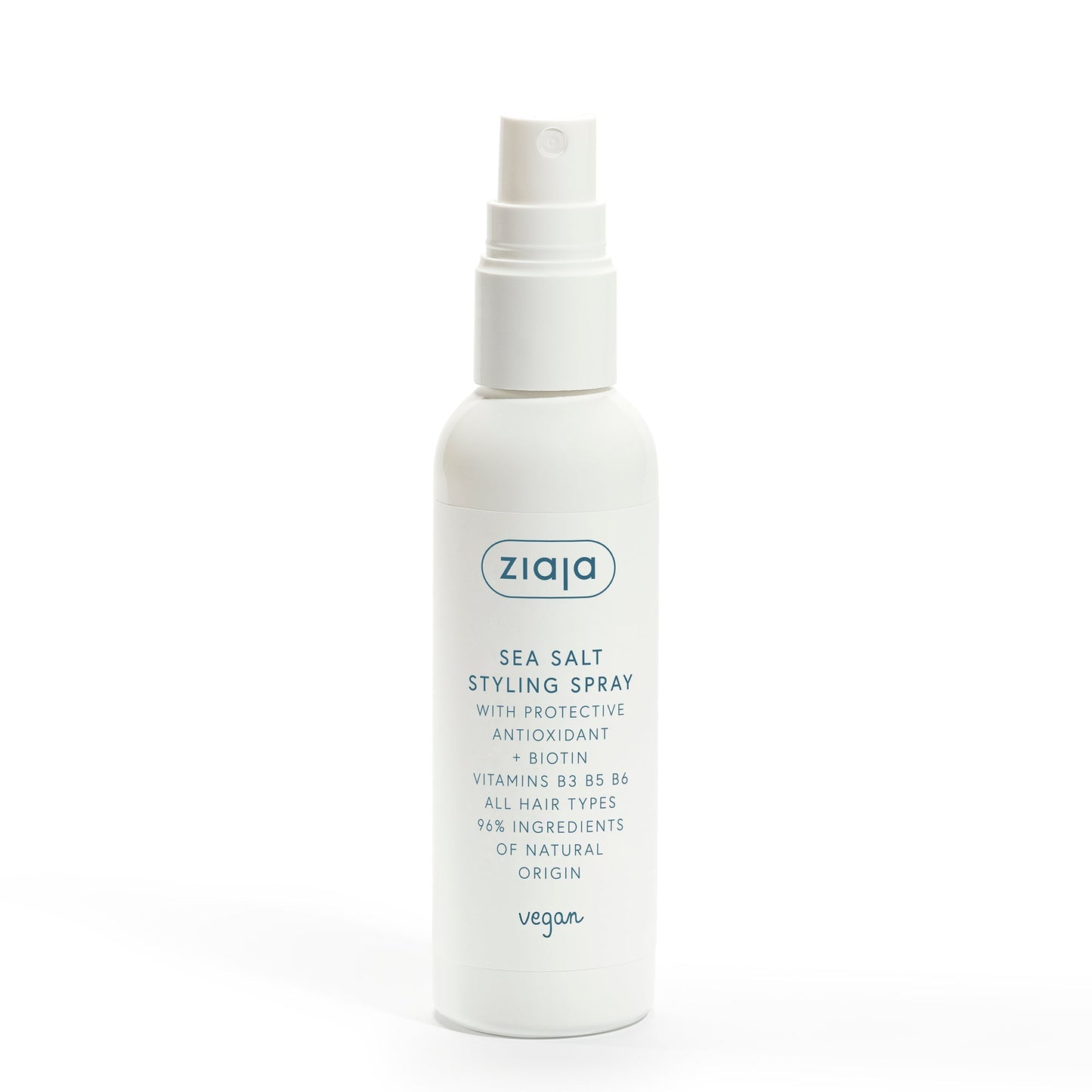 Ziaja Antioxidant Hair Care Sea Salt Styling Spray bottle with biotin and vitamins for all hair types, 96% natural origin ingredients, vegan formula