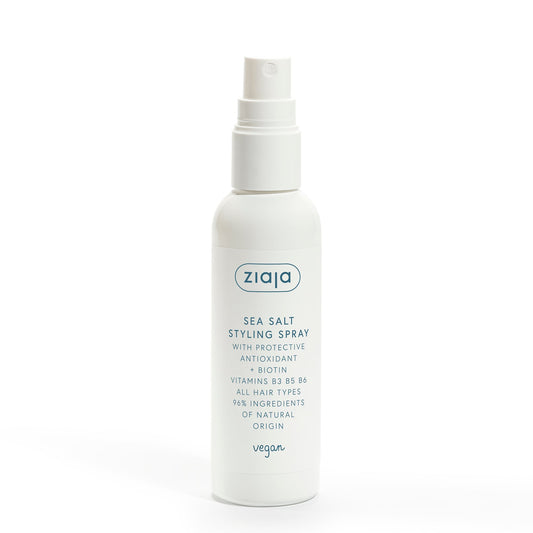 Ziaja Antioxidant Hair Care Sea Salt Styling Spray bottle with biotin and vitamins for all hair types, 96% natural origin ingredients, vegan formula