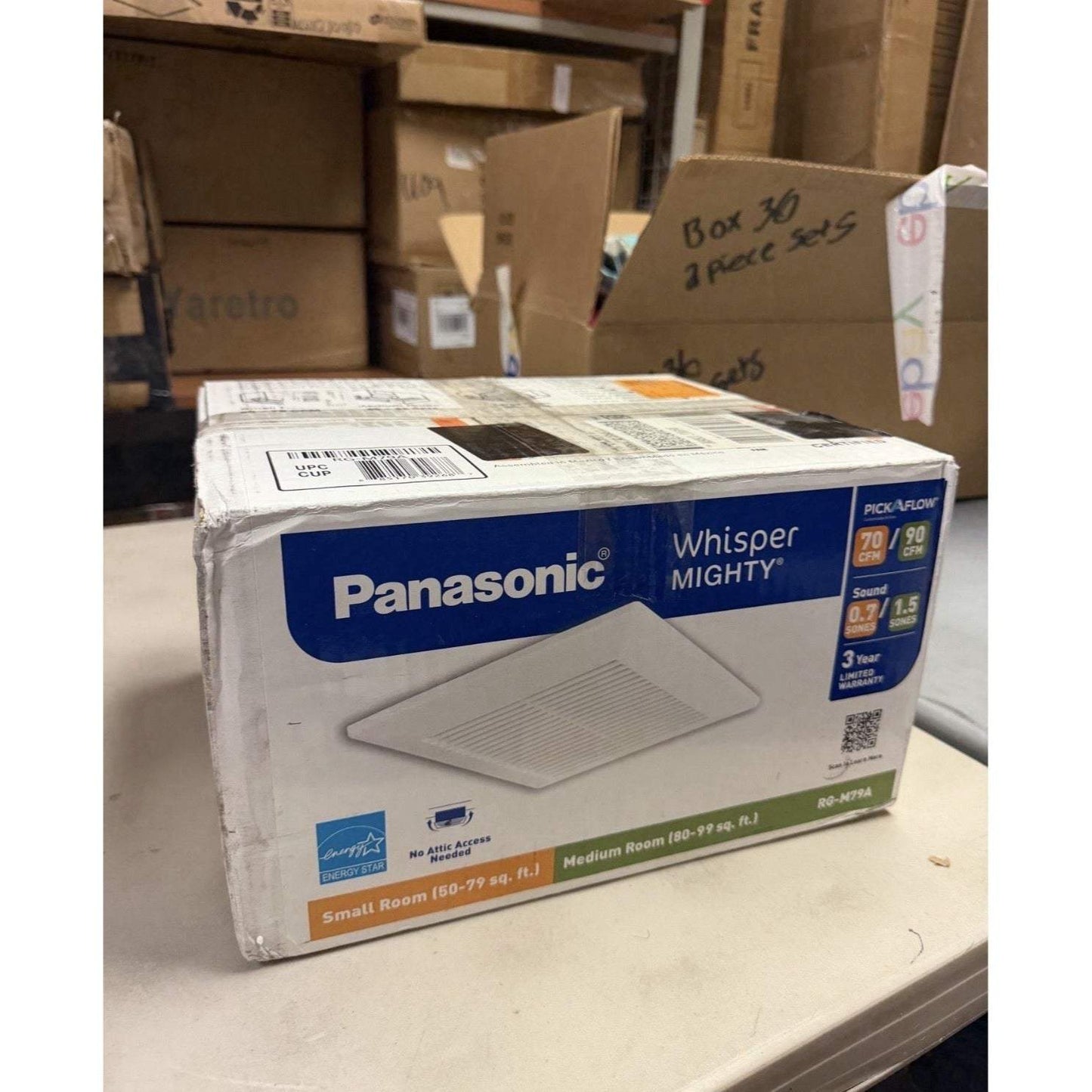 Panasonic Whisper Mighty Pick-A-Flow 70-90 CFM Bathroom Exhaust Fan RG-M79A (OB)