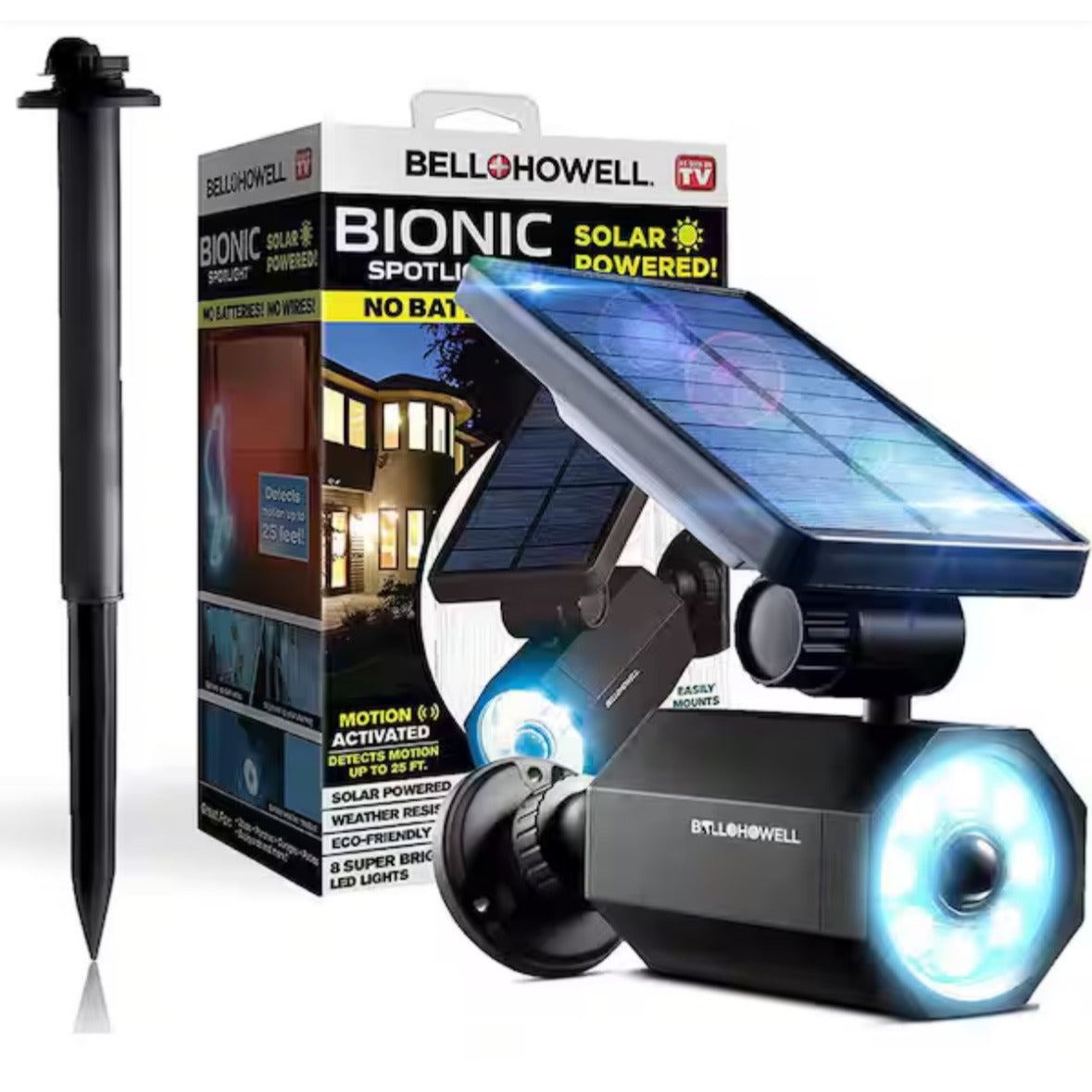 Bell & Howell Bionic Spotlight Solar Powered Security Spotlight