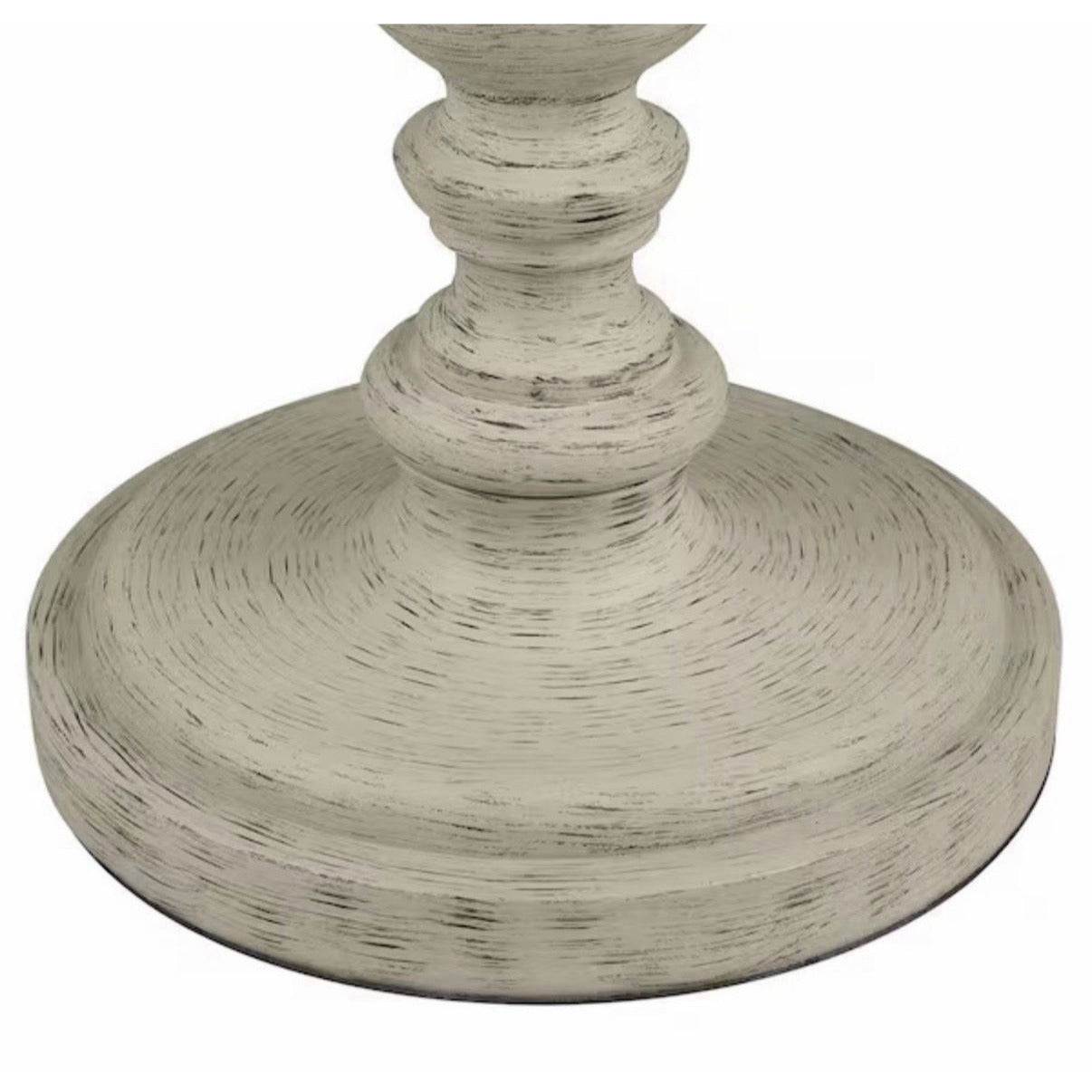 Hampton Bay Witherby 61 in. Shabby White Floor Lamp with Gray Fabric Shade