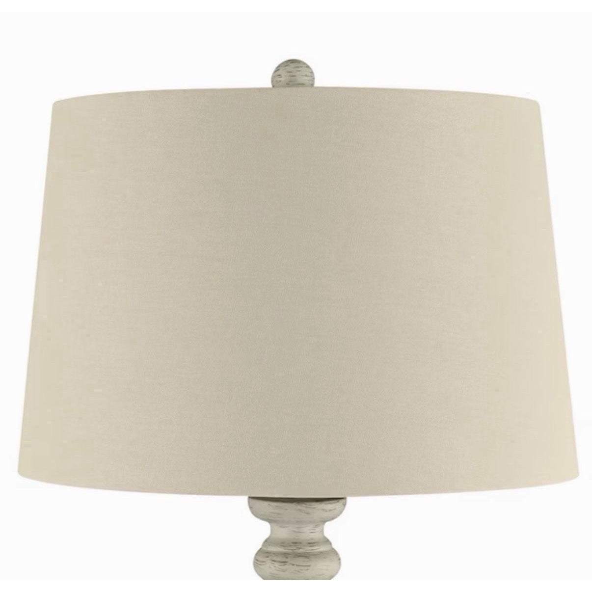 Hampton Bay Witherby 61 in. Shabby White Floor Lamp with Gray Fabric Shade
