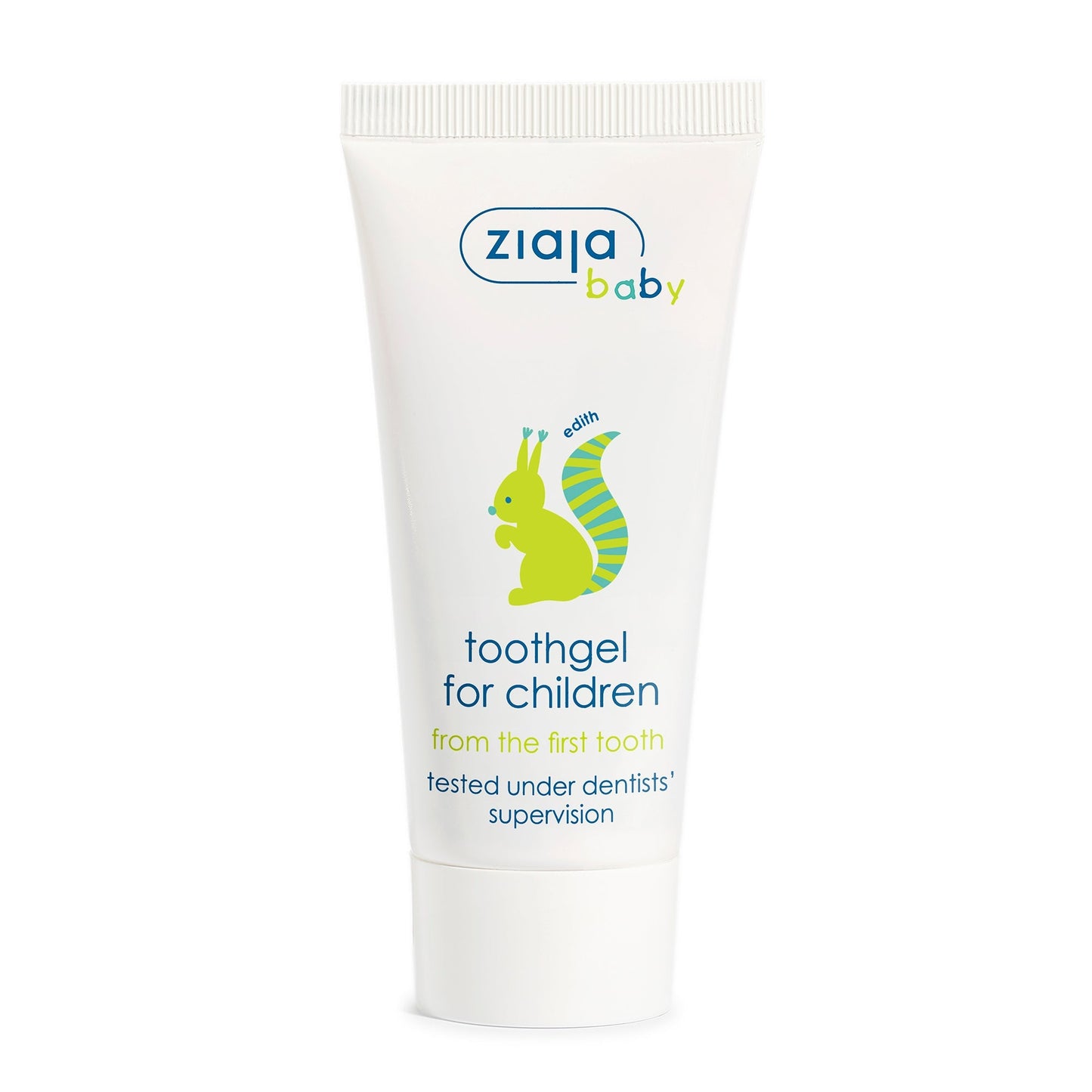 Baby & Kids fluoride-free toothgel for children with natural ingredients including thyme and licorice extracts in a 50ml tube