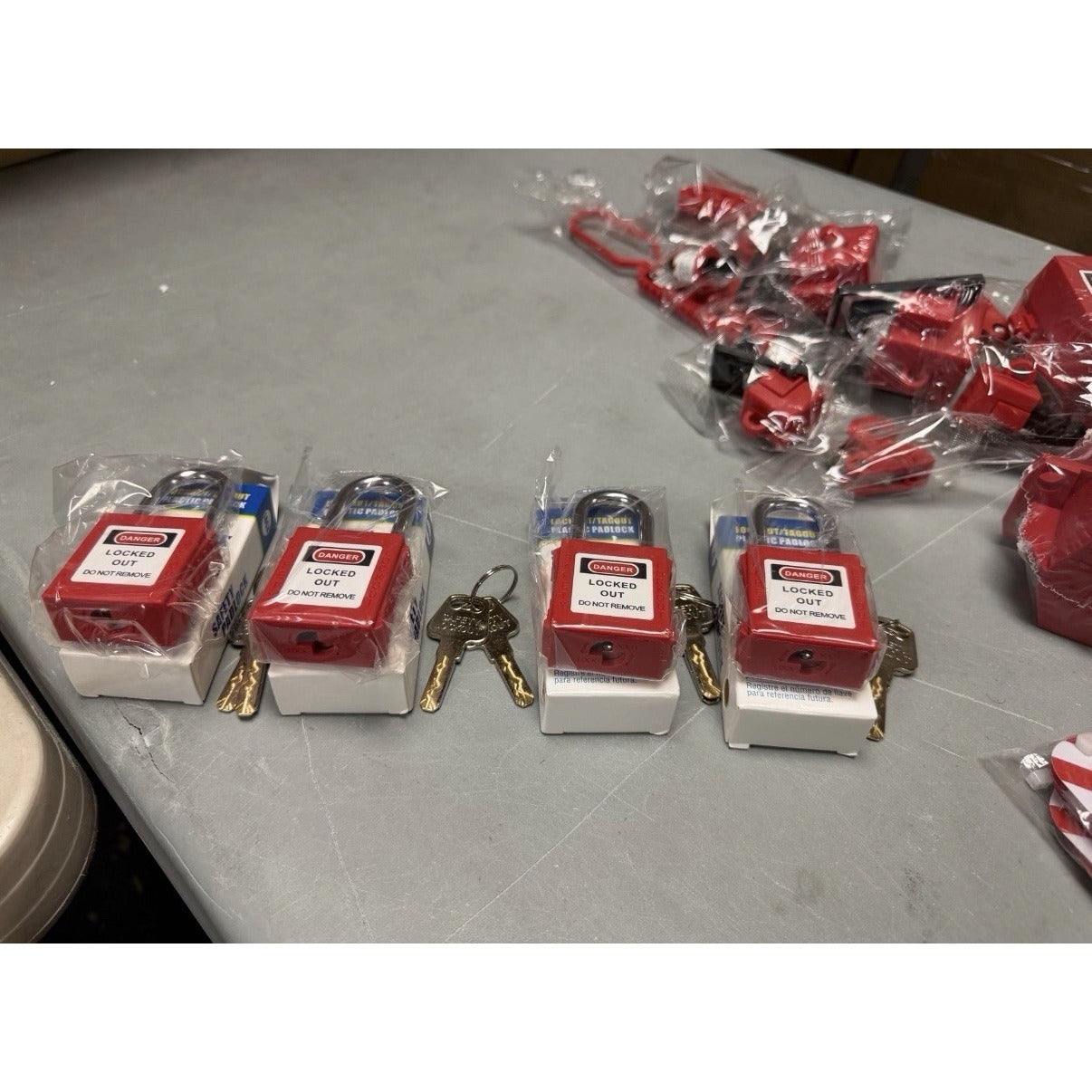 47-Pieces Electrical Lockout Tagout Kit, Safety Loto Kit with Padlocks, Tags, Ha