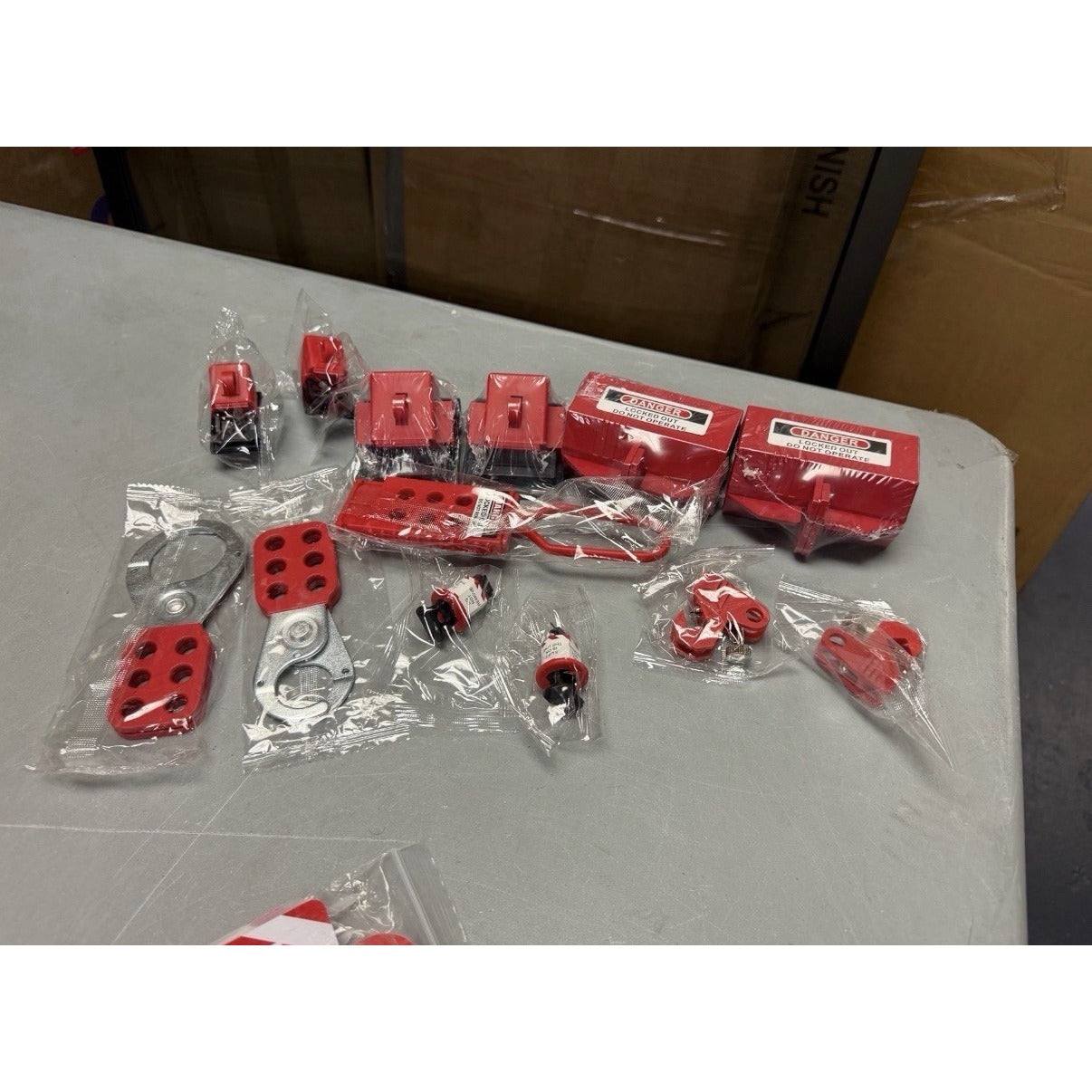 47-Pieces Electrical Lockout Tagout Kit, Safety Loto Kit with Padlocks, Tags, Ha