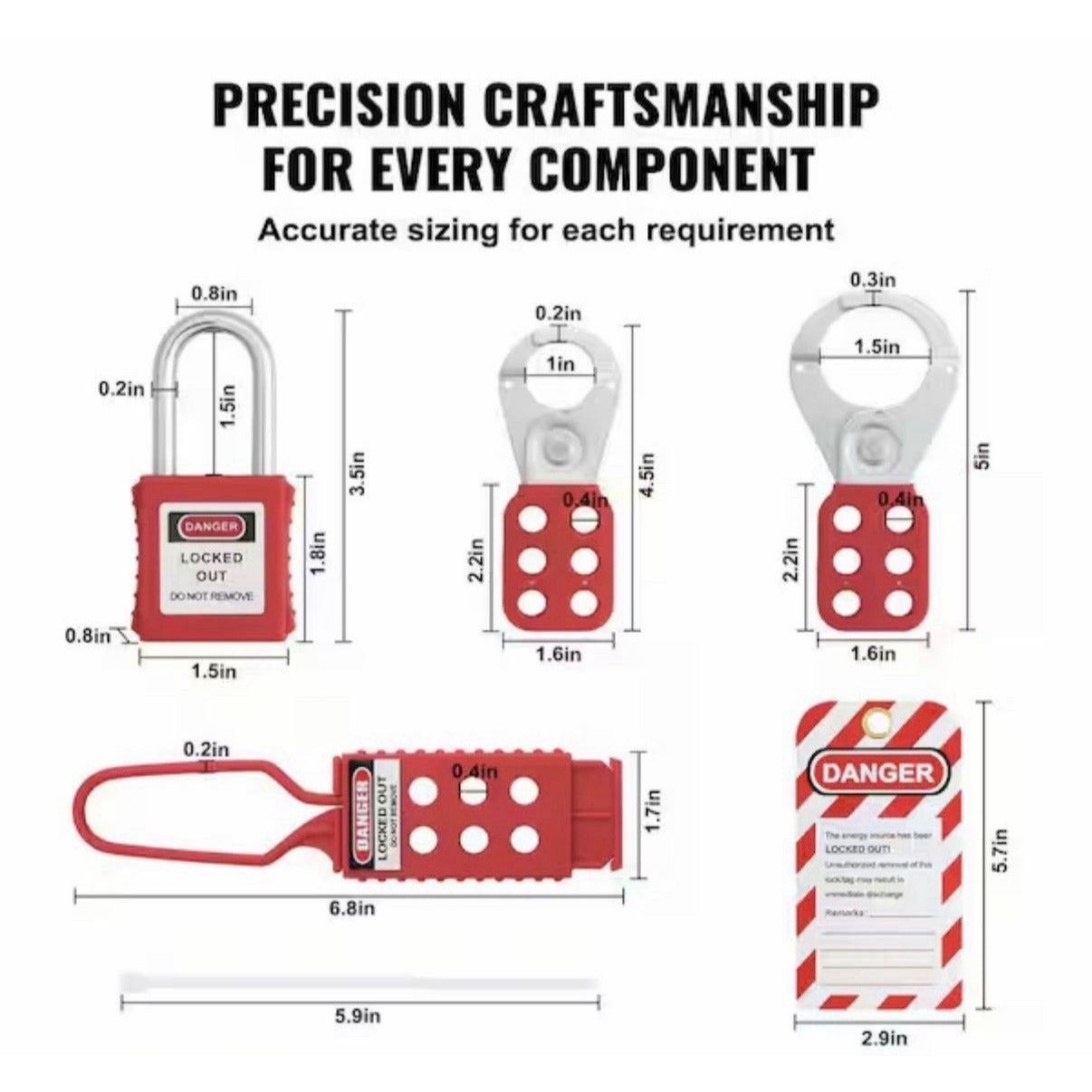 47-Pieces Electrical Lockout Tagout Kit, Safety Loto Kit with Padlocks, Tags, Ha