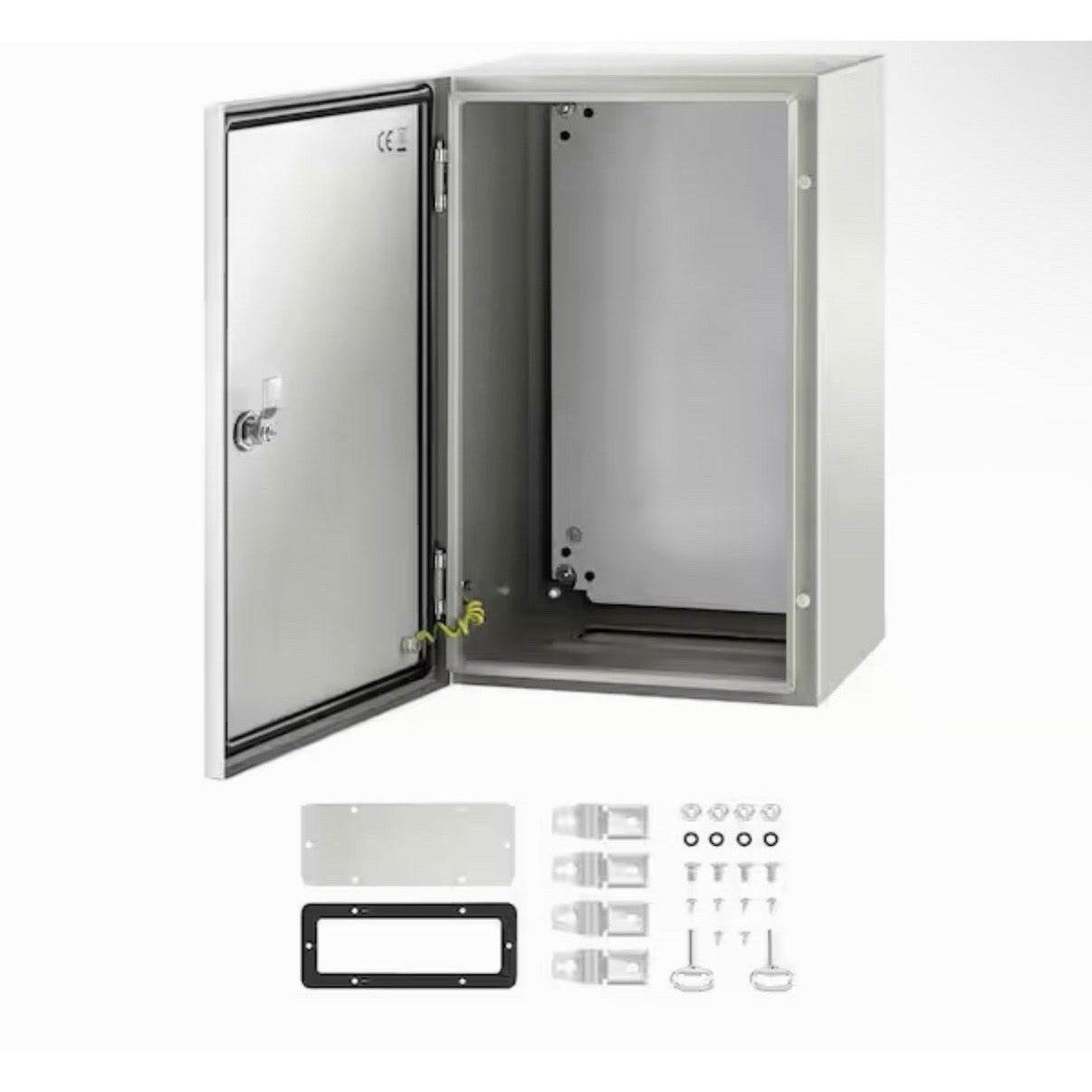 20x12x10in NEMA 4X steel junction box with IP66 waterproof rating and galvanized mounting plate