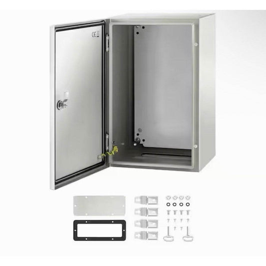 20x12x10in NEMA 4X steel junction box with IP66 waterproof rating and galvanized mounting plate