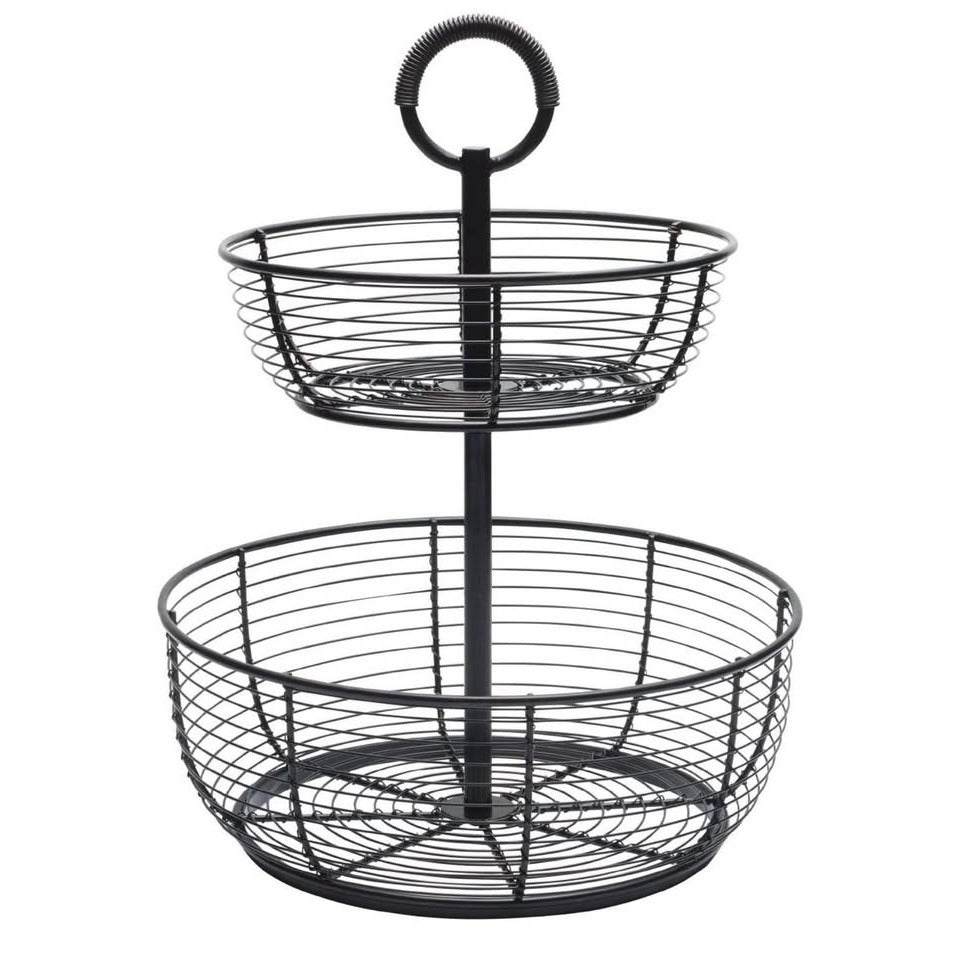 Gourmet Basics by Mikasa Round Wrap 3-Tier Metal Floor Standing