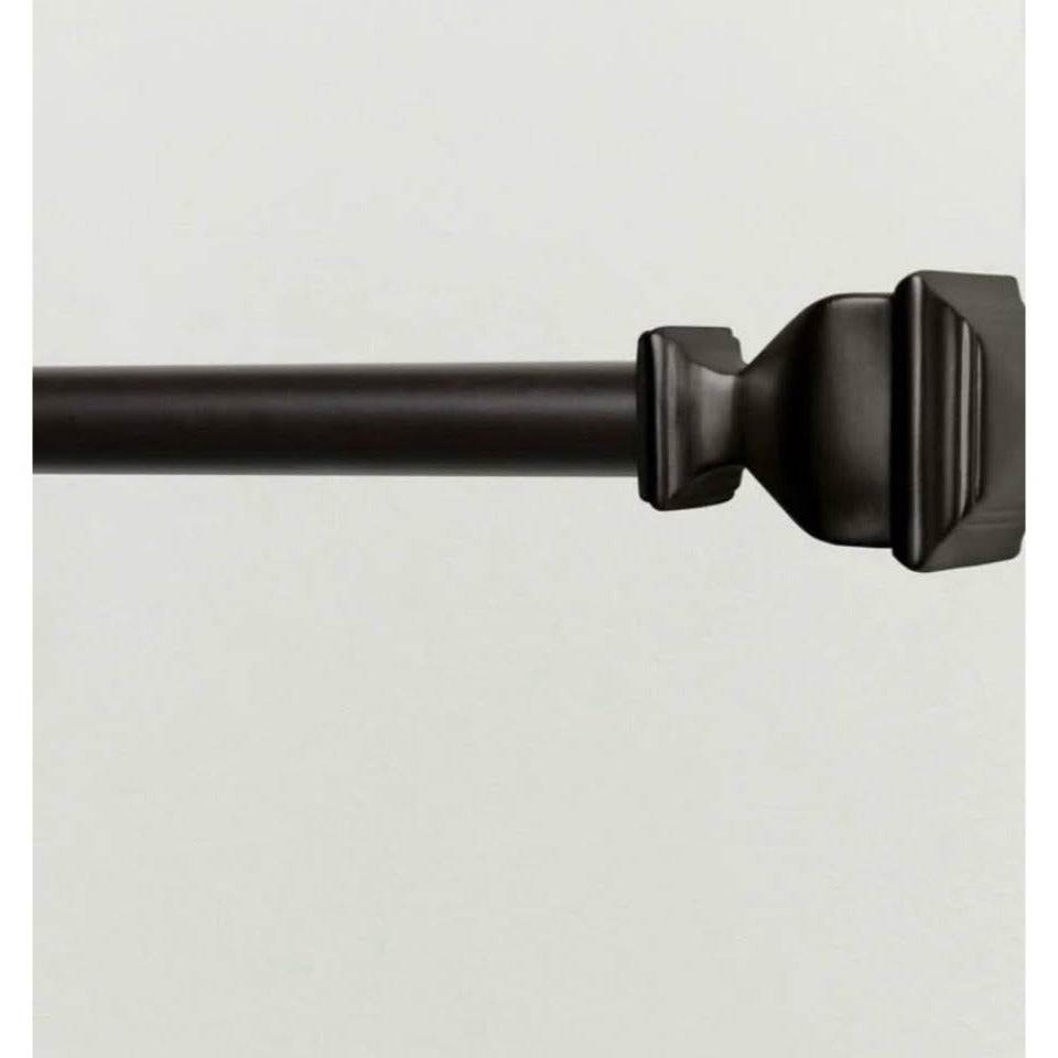 "Exclusive Home Napolean 1"" curtain rod and coordinating final set, matte bronze adjustable 36""-72