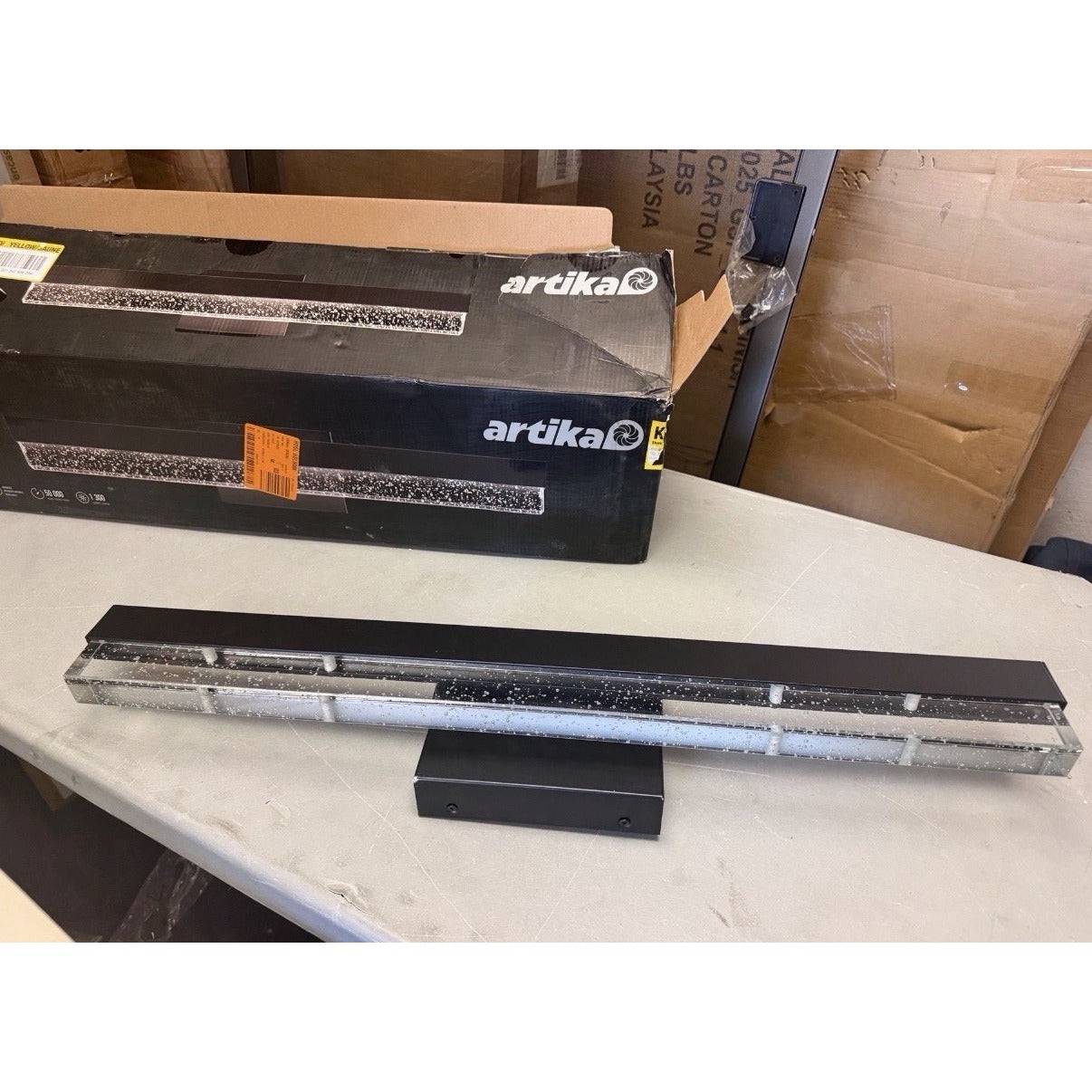 Artika Essence Bubble Glass 27 in. Matte Black Integrated LED Vanity Light Bar