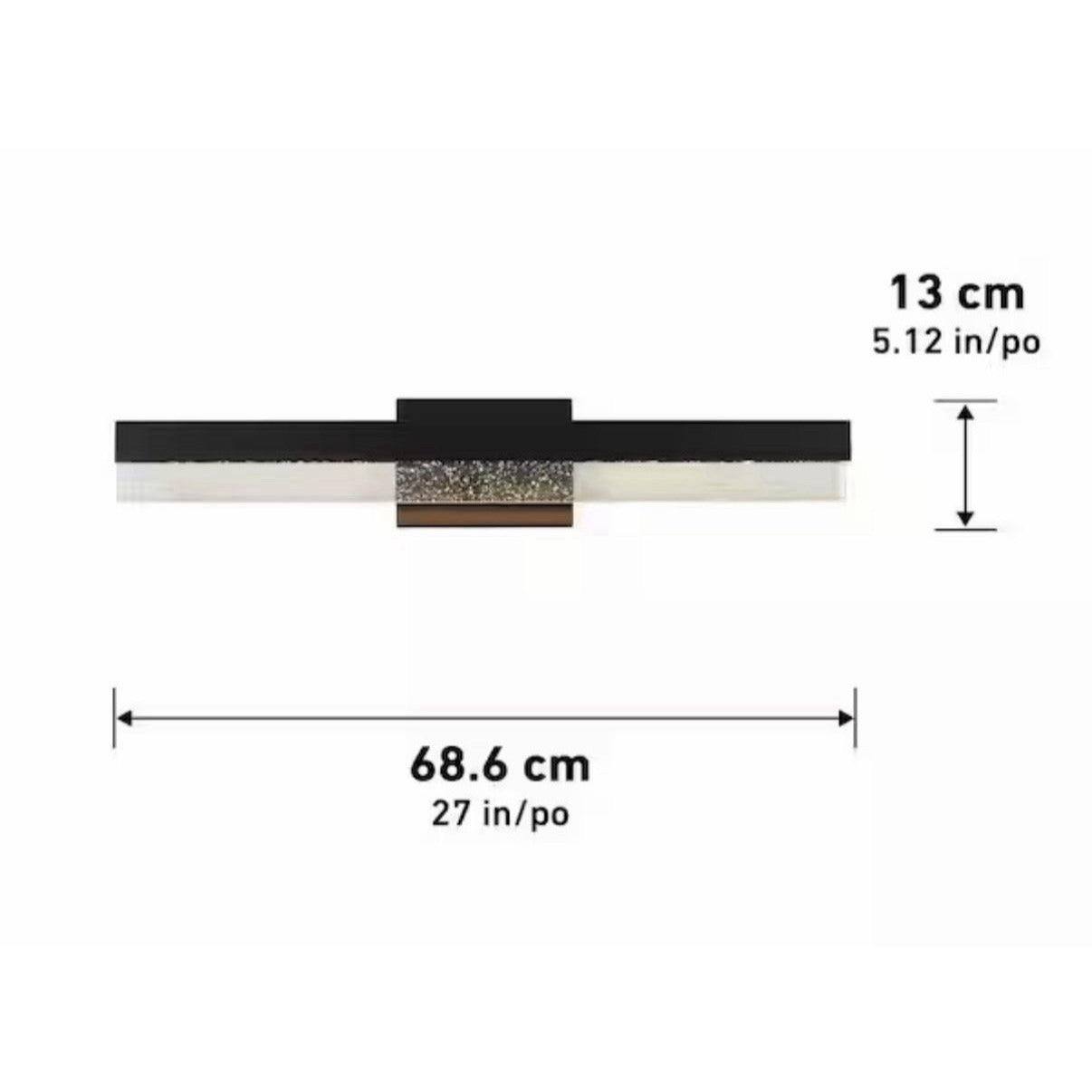 Artika Essence Bubble Glass 27 in. Matte Black Integrated LED Vanity Light Bar