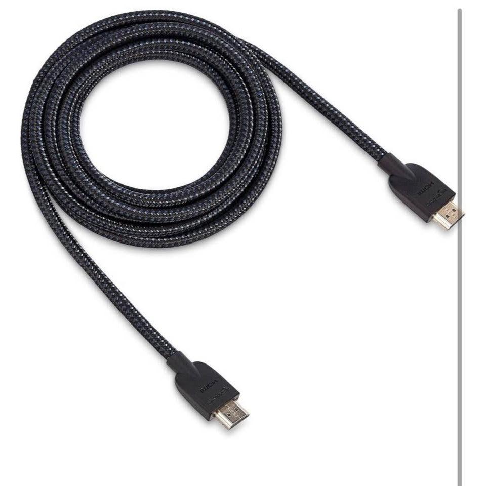 Amazon Basics Nylon-Braided HDMI 2.0 Cable, 10ft, 4K@60Hz, 18Gbps, 2160p, 48 bit, Compatible with TV