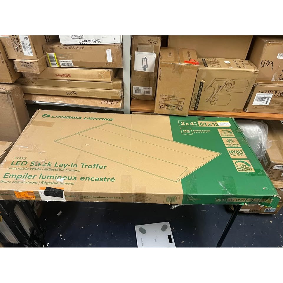 Contractor Select STAKS2 ft. x 4 ft. 4000/5000/6000Lumens White Integrated LED Troffer