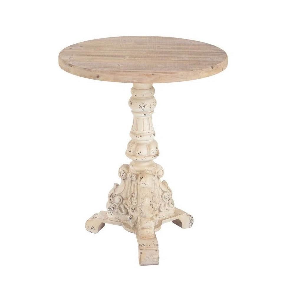 Ophelia & Co. Wind MGO End Table with solid wood top and magnesium oxide base in vintage style