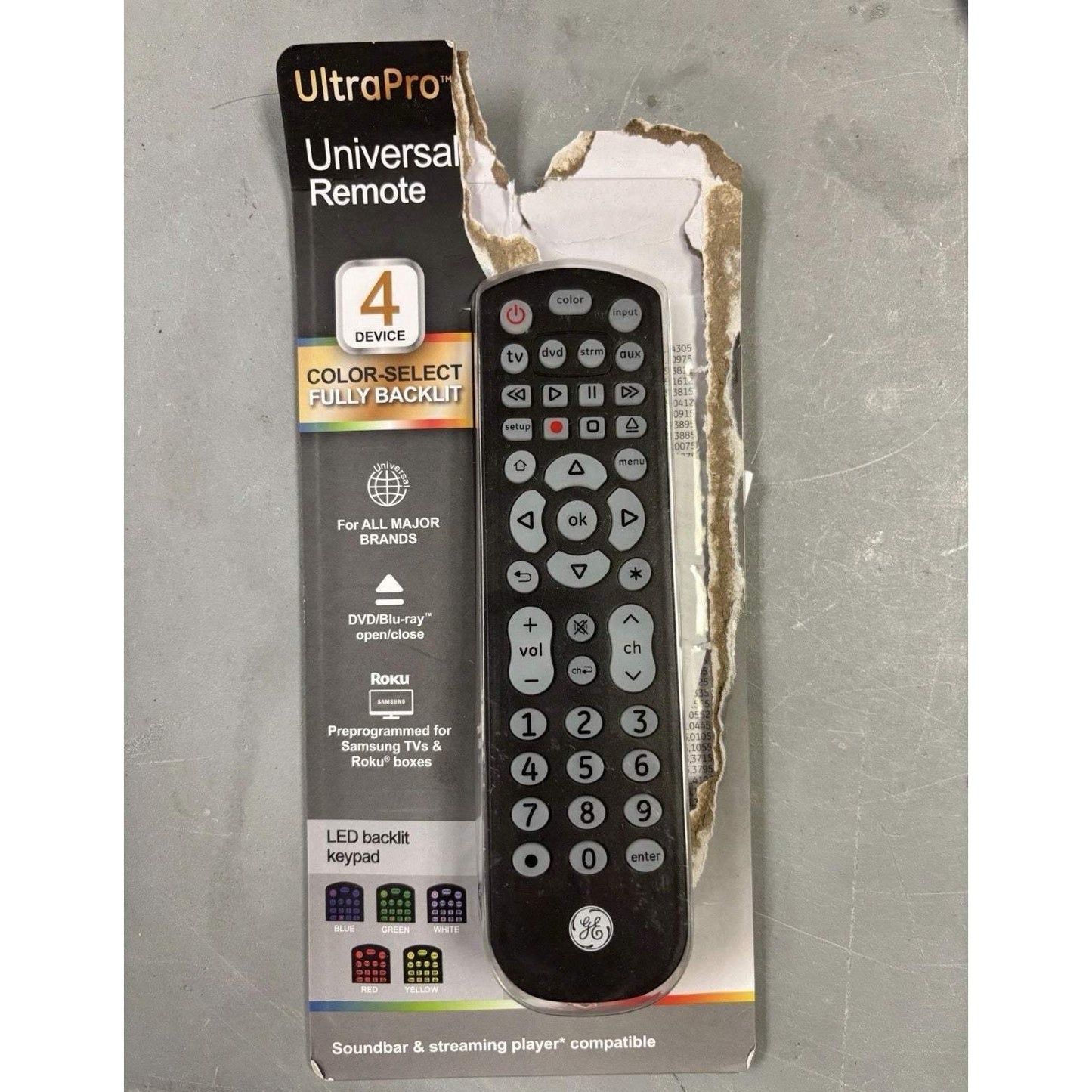 GE Universal Remote Control Ultrapro 44220 For TV DVD Blu-ray Player Works OEM