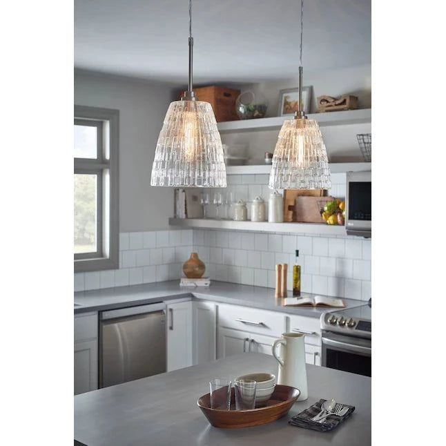 Kichler Brushed Nickel Transitional Clear Glass Cone Mini Pendant Light Item #1048247 - Selzalot