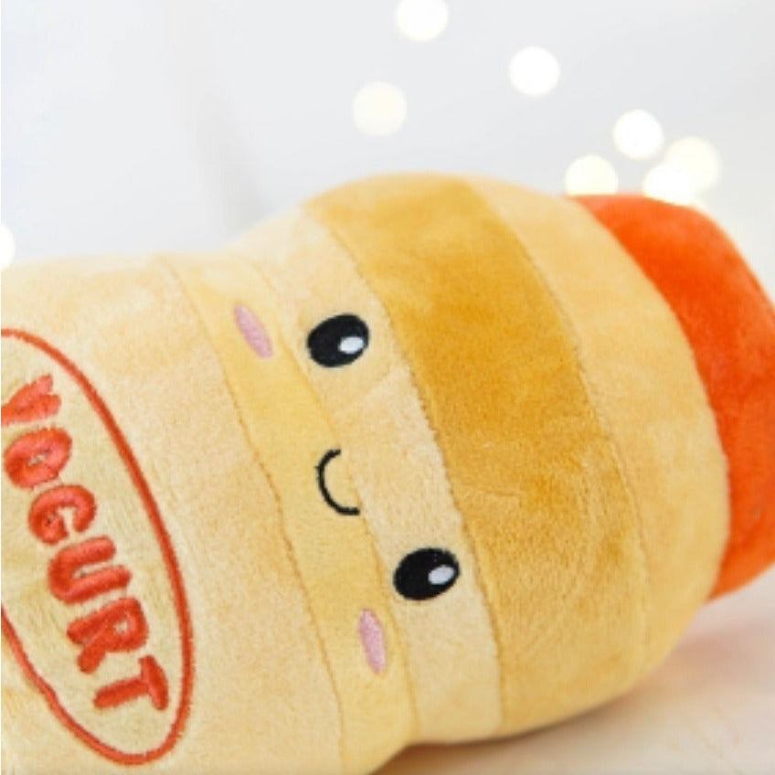 Yogurt Drink Plush 8" soft cute huggable toy with smiling face.