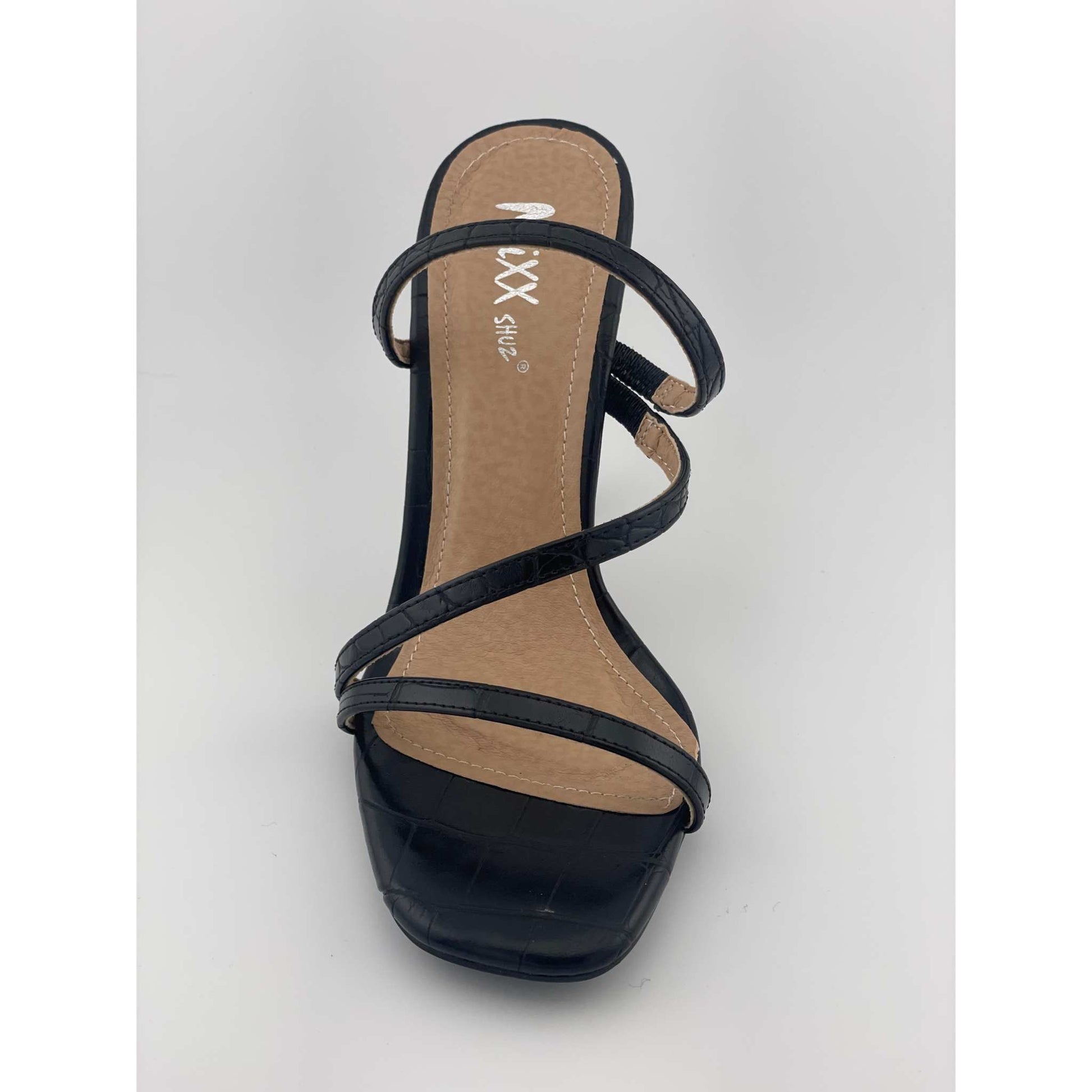 MIXX SHUZ MISS BLACK CROC PU HEELS - Selzalot