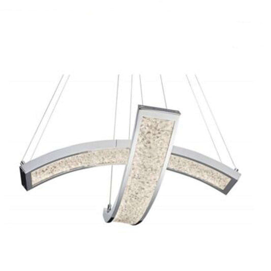 Pendant 2Lt LED light by Elan 83494 with chrome finish and integrated LED technology.