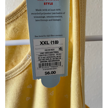 Girls cat & jack shirt yellow XXL STYLE 7WW6L light mustard - Selzalot