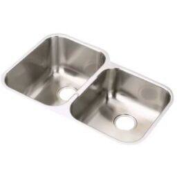 Elkay EGUH312010R Gourmet Stainless Steel Double Bowl Undermount Sink - Selzalot