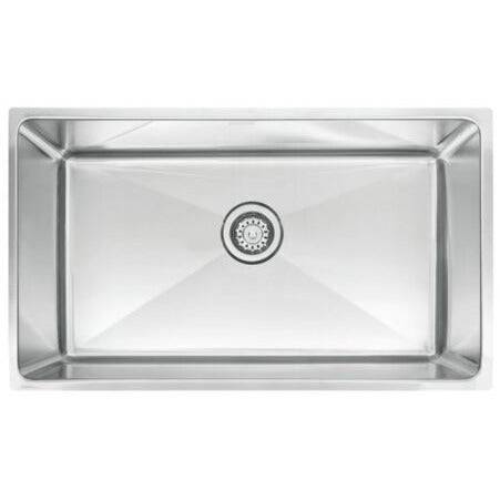 Franke PSX1103010 single bowl stainless steel undermount kitchen sink with polished finish and 10-inch bowl depth