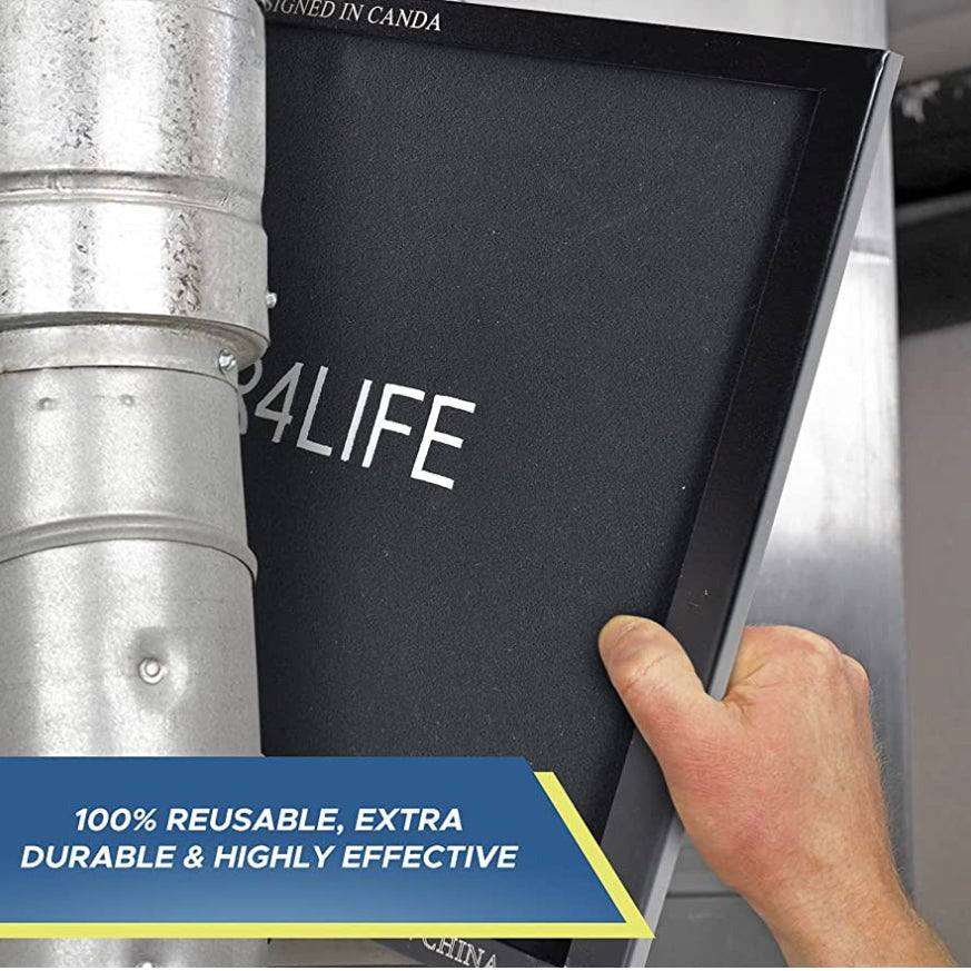 Premium Reusable Furnace Filters By Filter4Life [2-Refills]-Washable & Dryable Microfiber AC Furnace Air Filter For Dust, Smoke, Pollen Protection-Lasts Forever HVAC Filter Metal Frame(25" X 20" X 1") - Selzalot