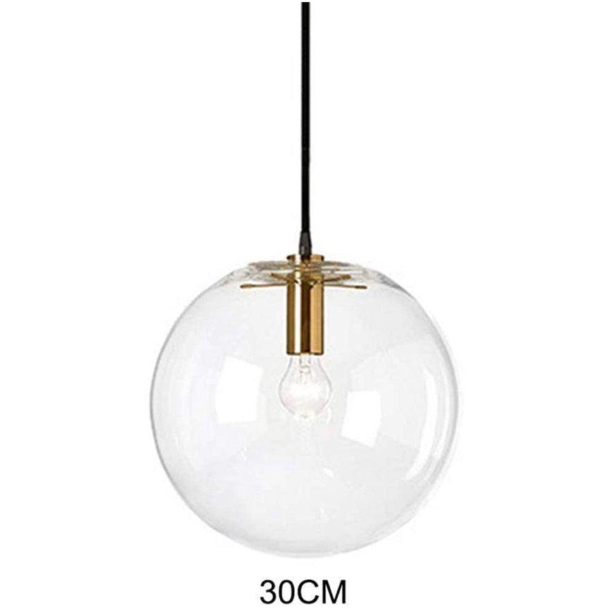 Brikey Spherical Clear Glass Ball Pendant Light Gold Head Glass - Selzalot