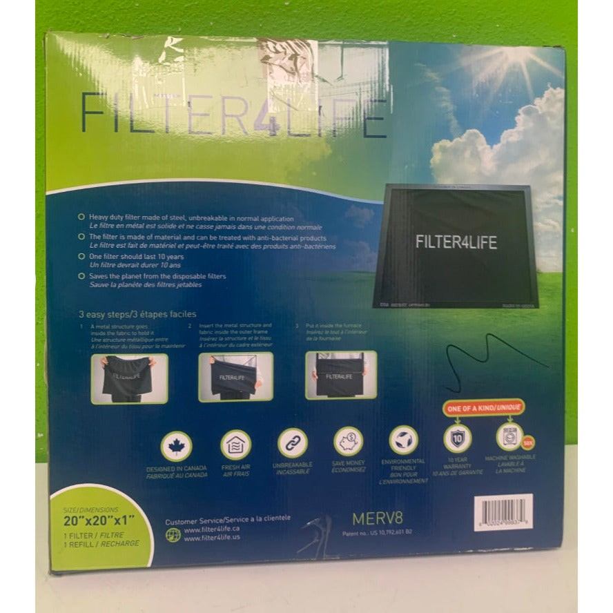 Premium Reusable Furnace Filters By Filter4Life [2-Refills]-Washable & Dryable Microfiber AC Furnace Air Filter For Dust, Smoke, Pollen Protection-Lasts Forever HVAC Filter Metal Frame(25" X 20" X 1") - Selzalot