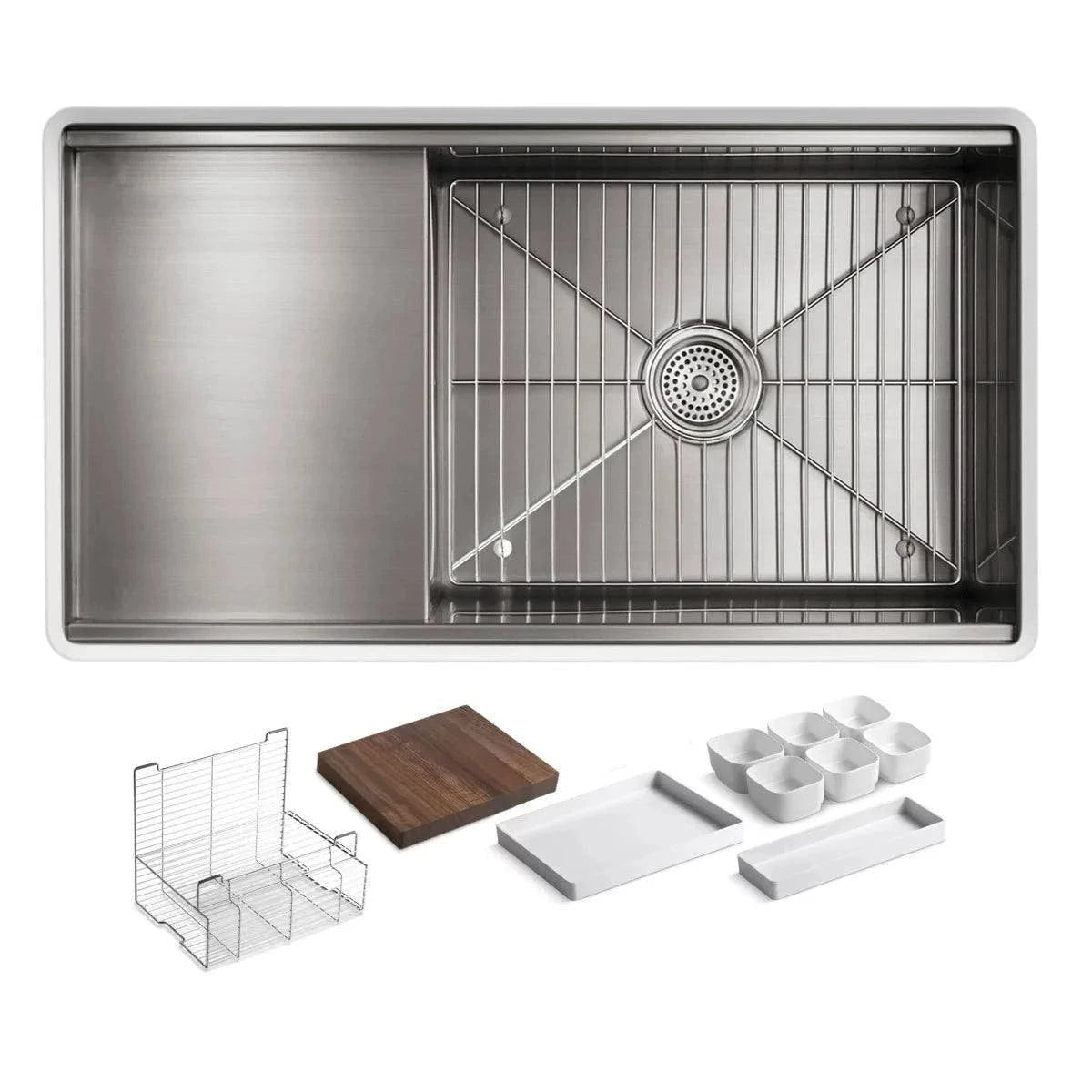 Kohler Stages 33" Single Basin Under-Mount 16-Gauge Stainless Steel Sink Model:K-3760-NA - Selzalot