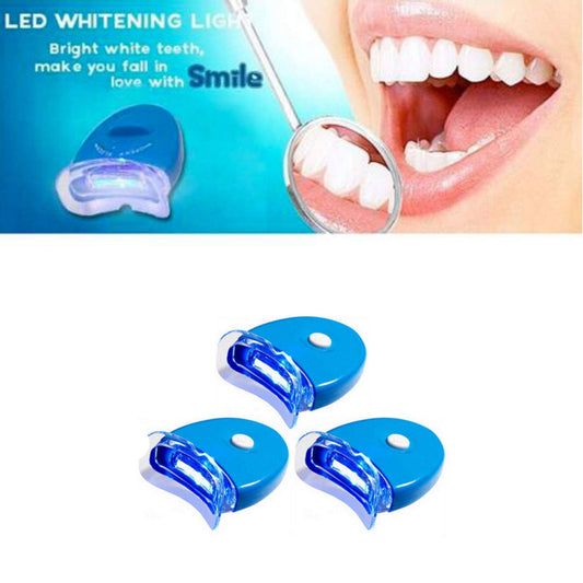 Set of 5 handheld dental teeth tooth whitening LED blue light lamps with batteries included for effective stain removal and brighter smile