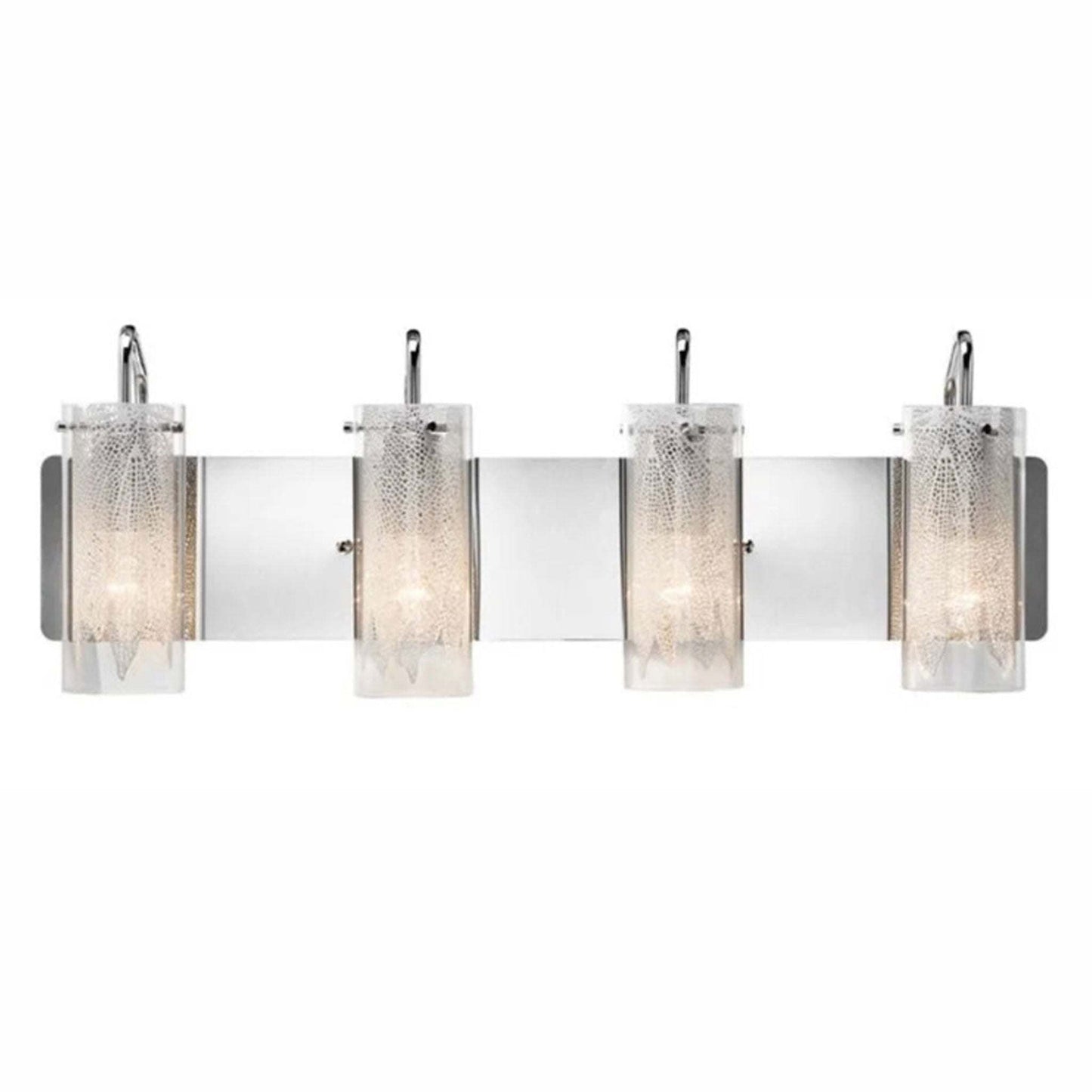 Elan Lighting Krysalis 4 Light Vanity Light in Chrome, modern bathroom fixture.