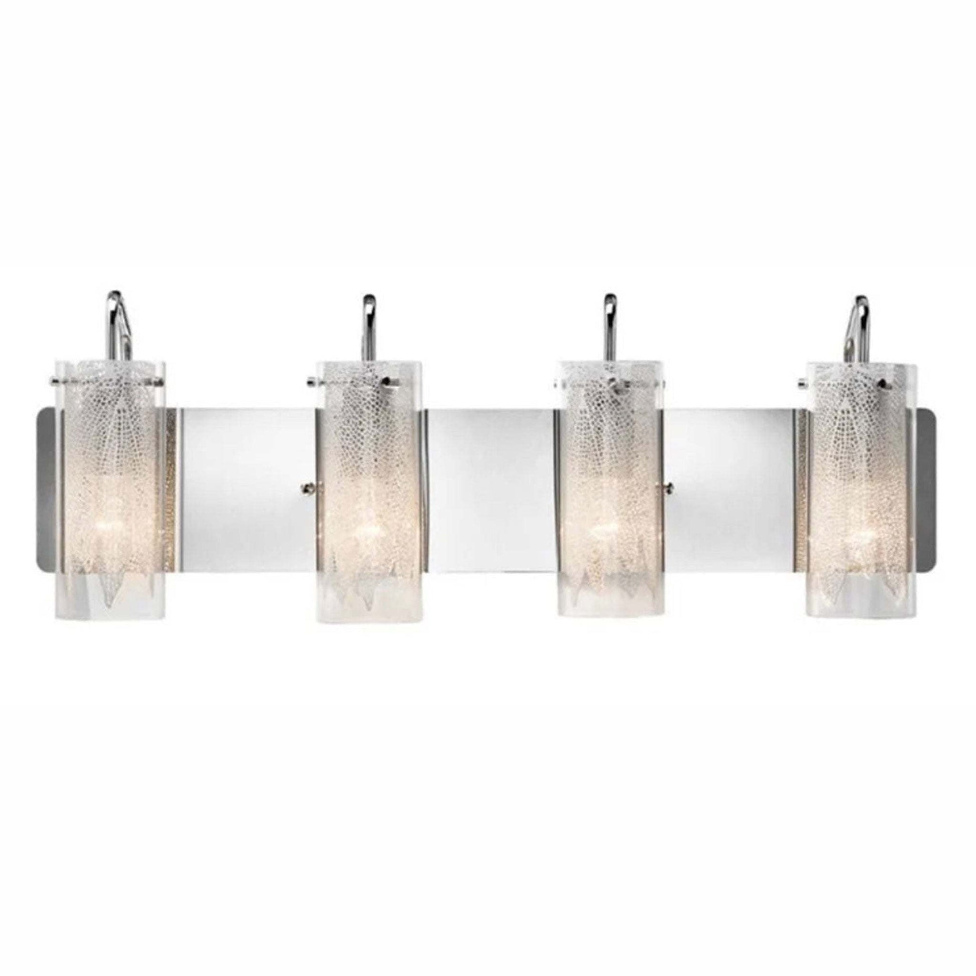 Elan Lighting Krysalis 4 Light Vanity Light in Chrome, modern bathroom fixture.