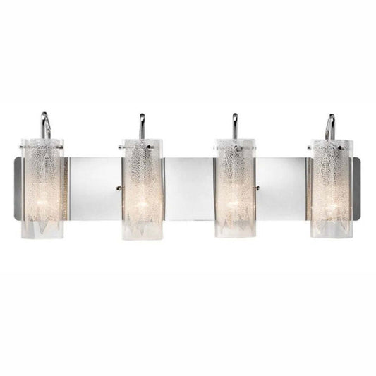Elan Lighting Krysalis 4 Light Vanity Light in Chrome, modern bathroom fixture.